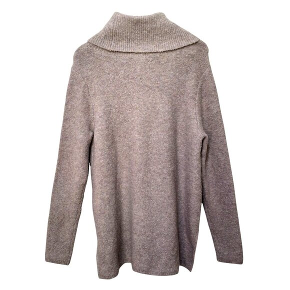 Lands End Womens M Cowl Neck Sweater Light Beige, Nylon, Wool, Alpaca Blend Cozy - Picture 2 of 8